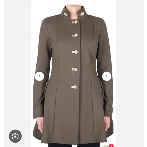 NEW Joseph Ribkoff Olive Green Ruby Coat Military Ponte Knit Jacket Size 4 - Picture 2 of 9
